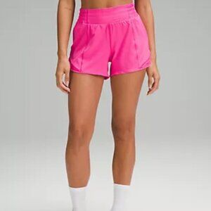 Lululemon Hotty Hot High Rise Lined 4" Short in Sonic Pink - Size 6